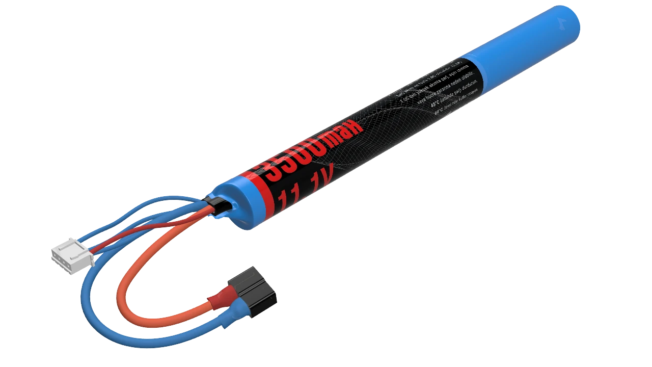 EMR 11.1V 3500mAh çubuk airsoft pili T-Plug konnektörlü