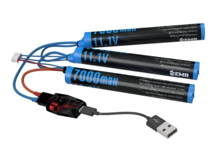 11.1V 7000mAh üç yaprak airsoft pil ve Type-C şarj aleti
