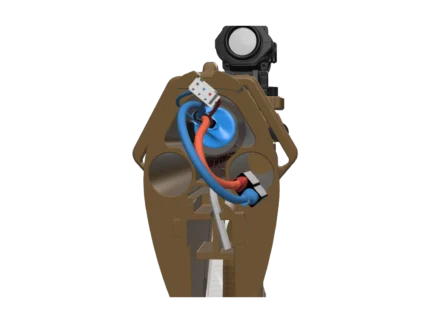 7.4V 3500mAh çubuk airsoft pilin HK416D içine yerleşimi