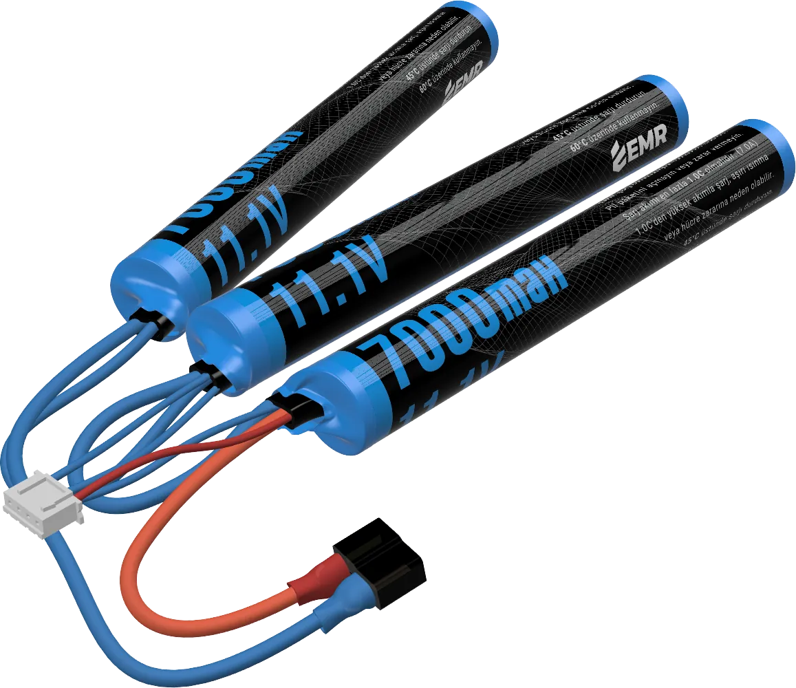 EMR 11.1V 7000mAh üç yaprak airsoft pili